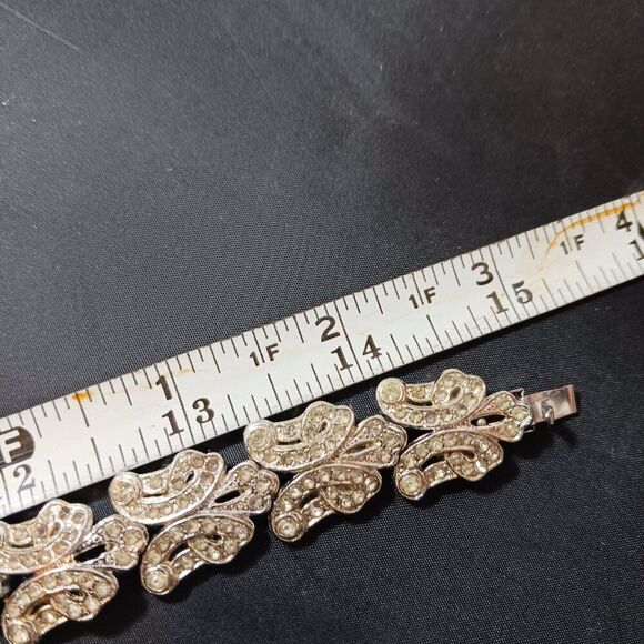 Vintage Silver Tone Rhinestone Women's Chunky Choker Necklace - Picture 6 of 7